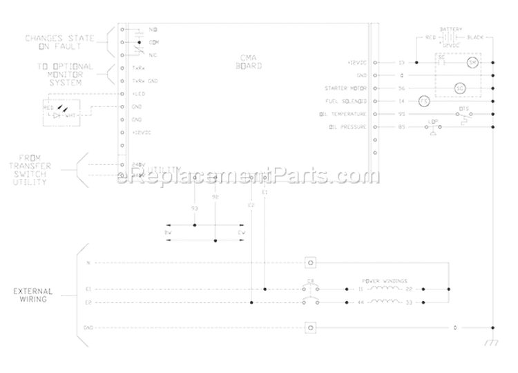 Page E Diagram and Parts List for 040234-0  Briggs and Stratton Generator